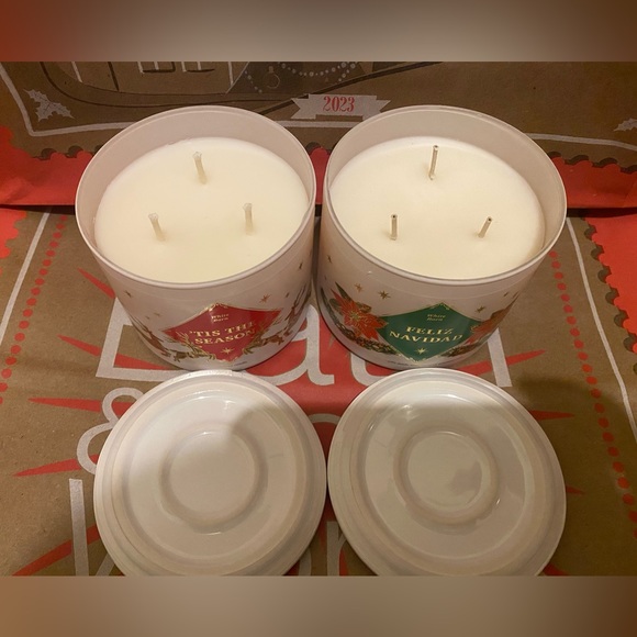 Bath and Body Works ‘TIS THE SEASON & FRLIZ NAVIDAD 3-Wick Candles - Picture 3 of 3